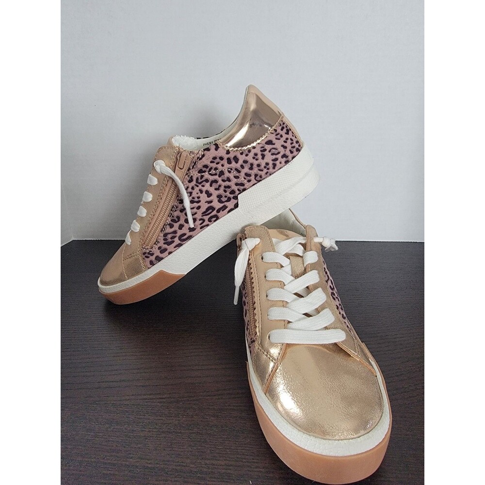DV By Dolce Vita Girls Pheby Leopard Sneaker Size Kids 3 zip up side cute